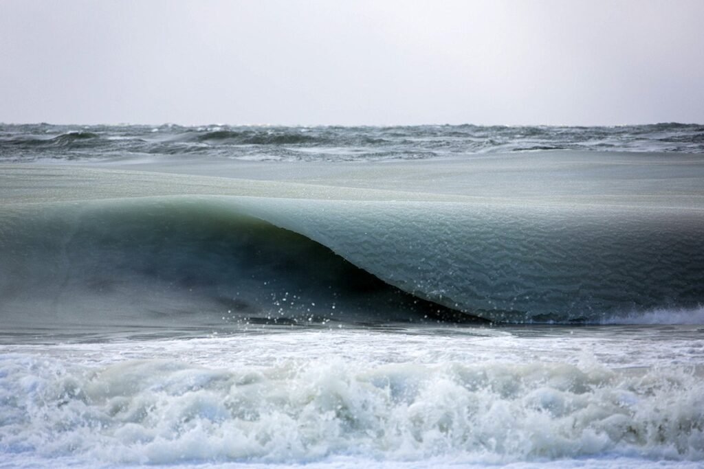 NEARLY FROZEN WAVES CAPTURED ON CAMERA BY NANTUCKET PHOTOGRAPHER