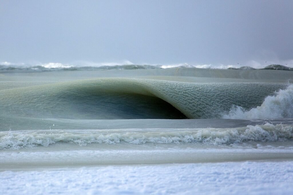 NEARLY FROZEN WAVES CAPTURED ON CAMERA BY NANTUCKET PHOTOGRAPHER