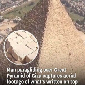 Man paragliding over the Great Pyramid of Giza captures aerial footage of what’s written on top