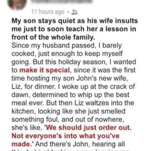 My Son Stays Quiet as His Wife Insults Me