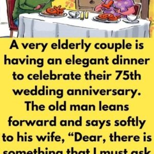 A very elderly couple is having an elegant dinner