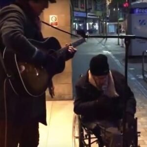 When a homeless man requests to sing alongside a street performer, the audience is transfixed