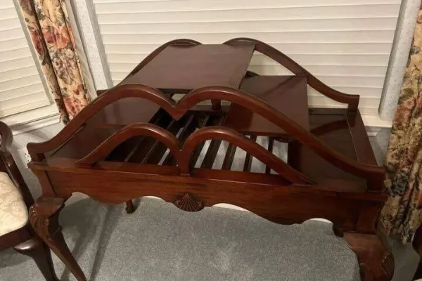 Owning a Piece of History: Antique Solid Mahogany Dessert Serving Table