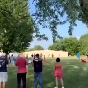 The Shooter at the Trump Rally in Pennsylvania can be seen Dead on the Roof of a nearby Building, after being Killed by U.S. Secret Service Agents