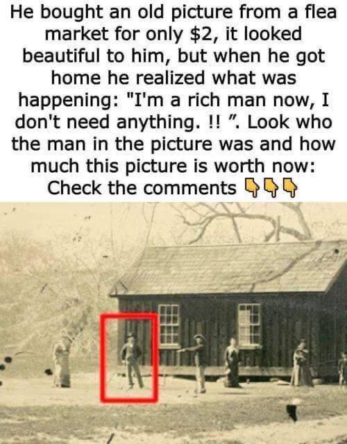 He paid $2 at a flea market for an old photograph