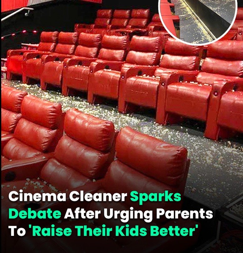 Cinema Cleaner Sparks Debate With Photo As Parents Are Urged To ‘Raise Kids Better’