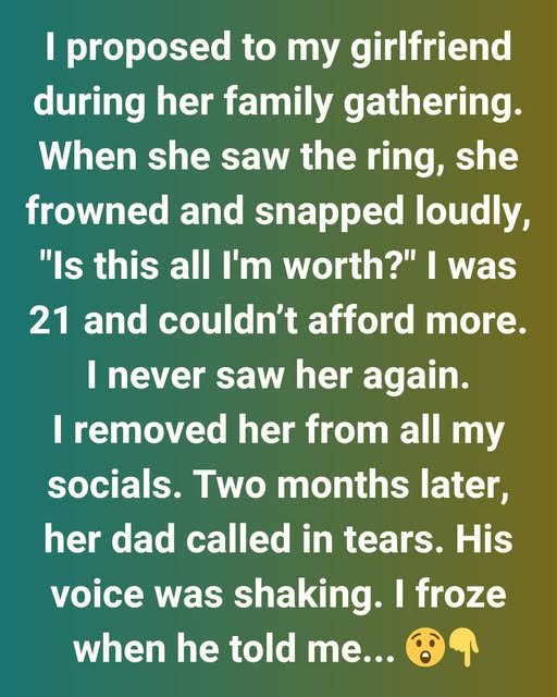 She Rejected My Ring in Front of Everyone — Two Months Later, Her Father Called Me in Tears