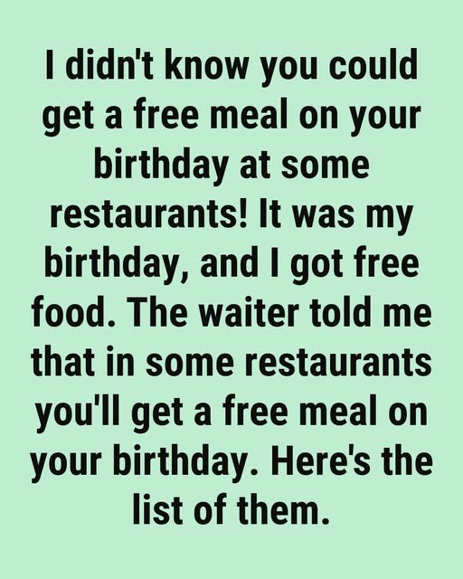 Top Restaurants That Celebrate Your Birthday with Free Food