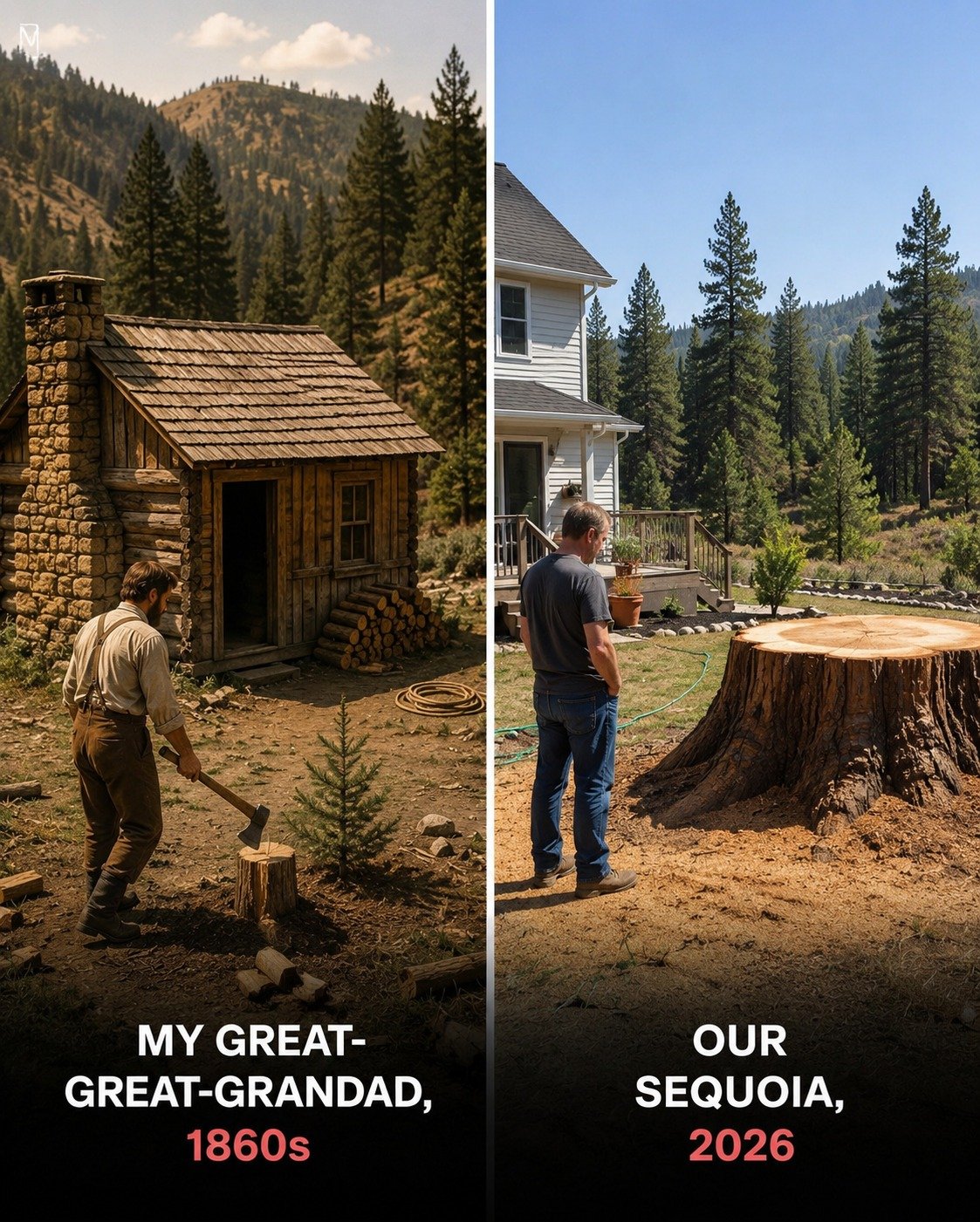 Family returns from a trip to find a historic family tree cut down by a neighbor, later turning the loss into a community reconciliation and replanting.