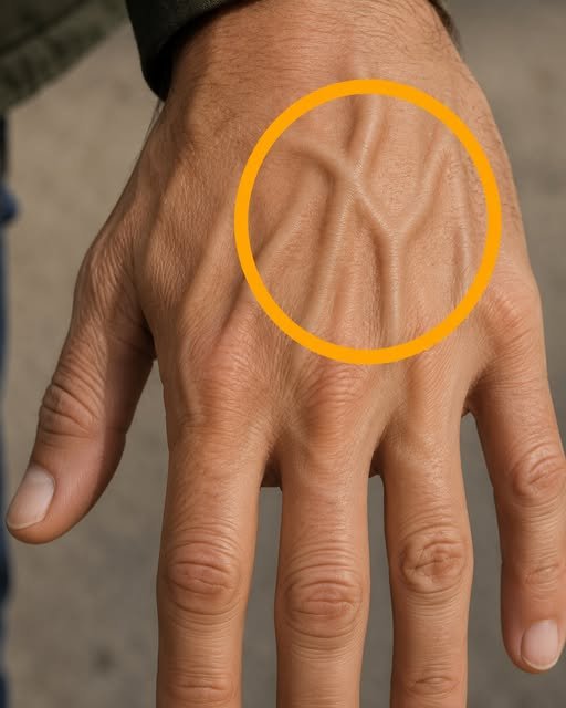 Close-up of visible veins on a person’s hands and arms, illustrating common circulation changes and vein health awareness.