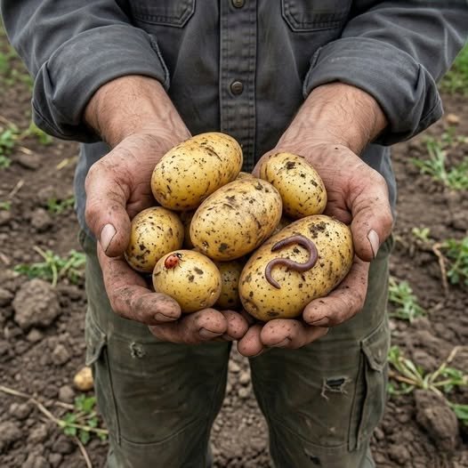 Fresh boiled and roasted potatoes served with herbs and vegetables on a healthy dinner plate.