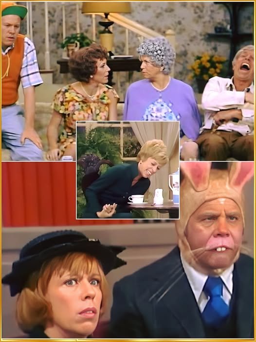 A black-and-white still from The Carol Burnett Show, with Tim Conway and Harvey Korman mid-scene, Conway’s expression mischievous as Korman struggles to maintain composure, his face contorted in suppressed laughter.