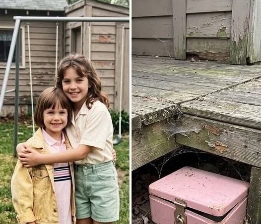 Woman reading her missing sister’s hidden diary in an attic decades after her unexplained disappearance
