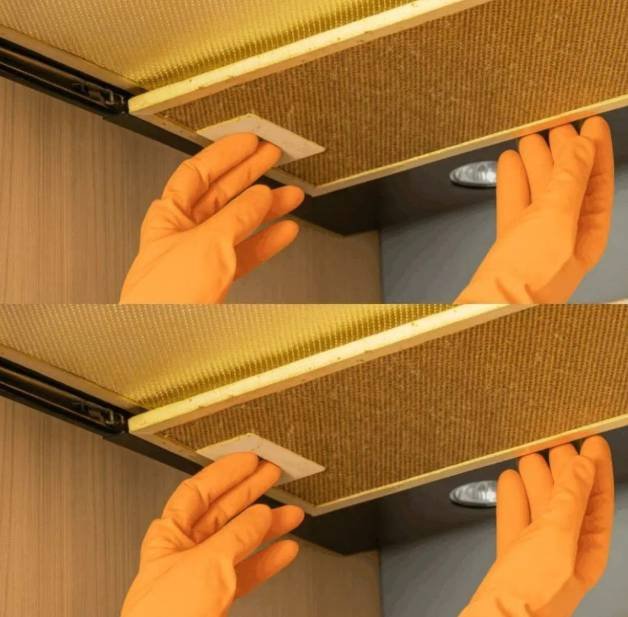 Cleaning a greasy kitchen hood using a simple salt and vinegar solution without scrubbing