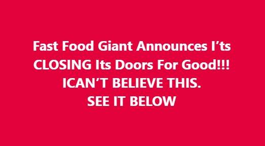 Closed small fast food restaurant location showing shift in service format and strategy