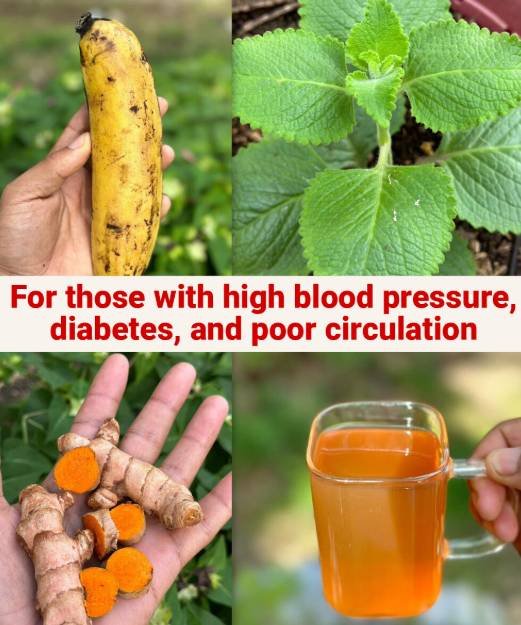 Homemade herbal drink with banana peel, turmeric, and oregano for wellness