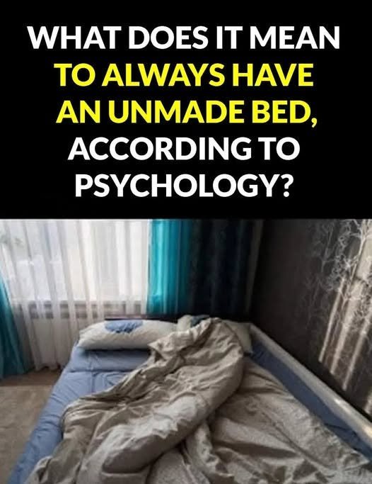 An unmade bed with rumpled sheets beside a neatly organized bedroom, symbolizing different personality traits and habits.
