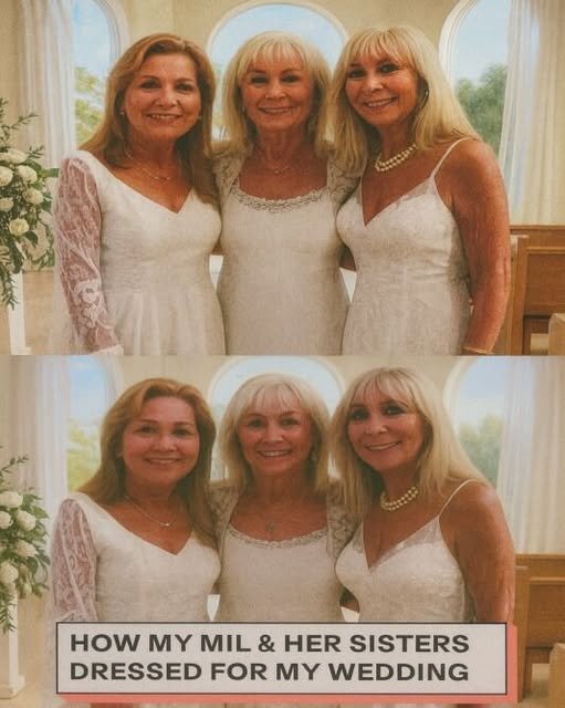 Bride calmly addressing guests during wedding ceremony with emotional tension in background