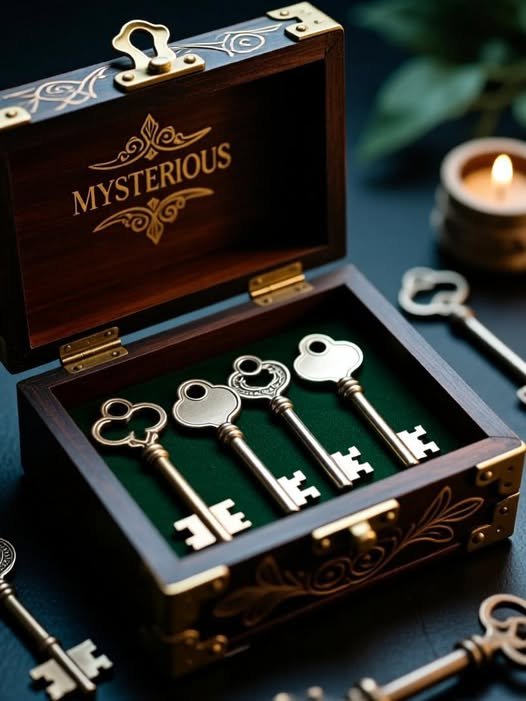 Woman discovering a locked box with keys in a garage revealing emotional hidden family legacy